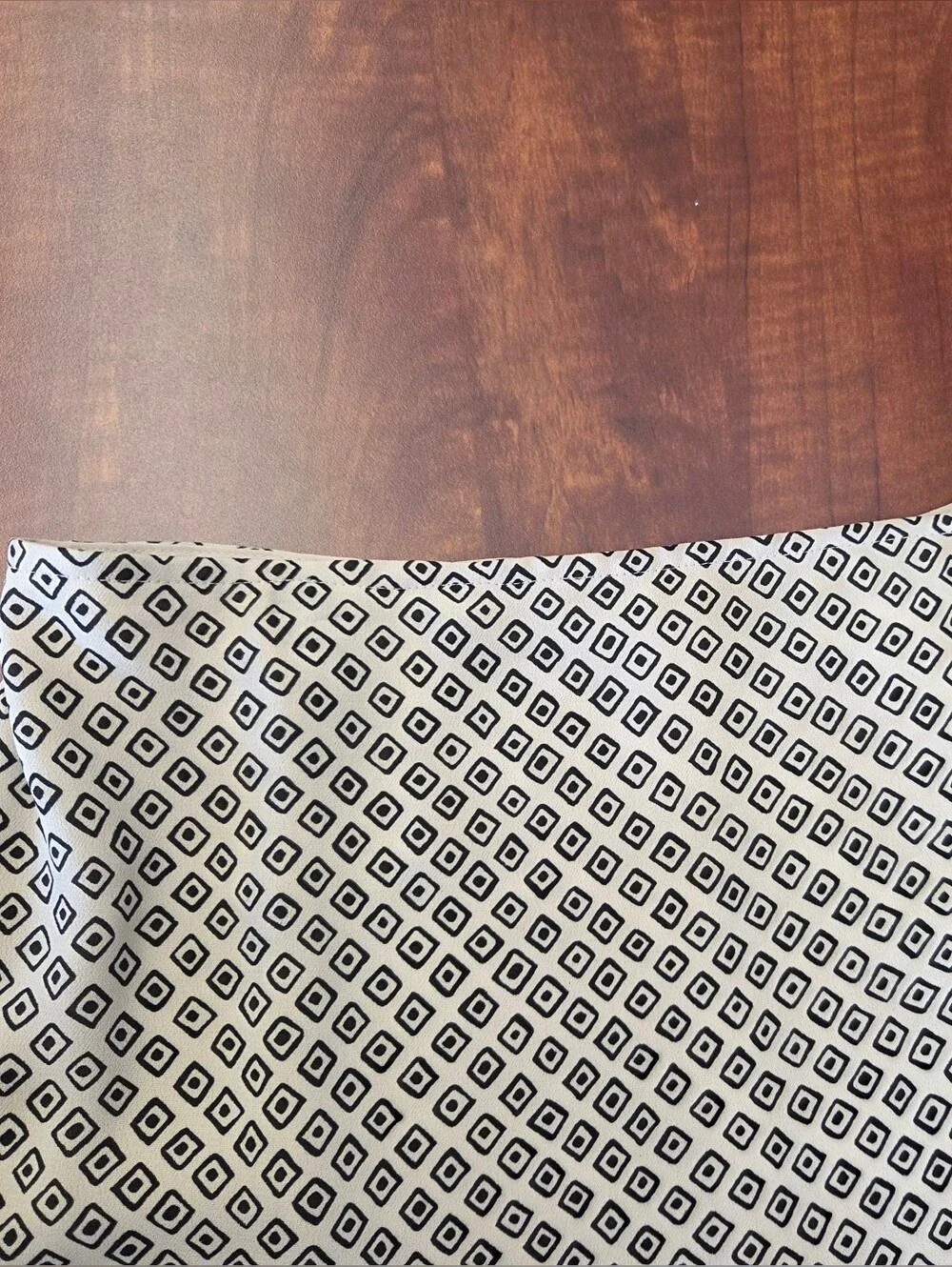 Worthington Black and Cream Diamond-Print Skirt